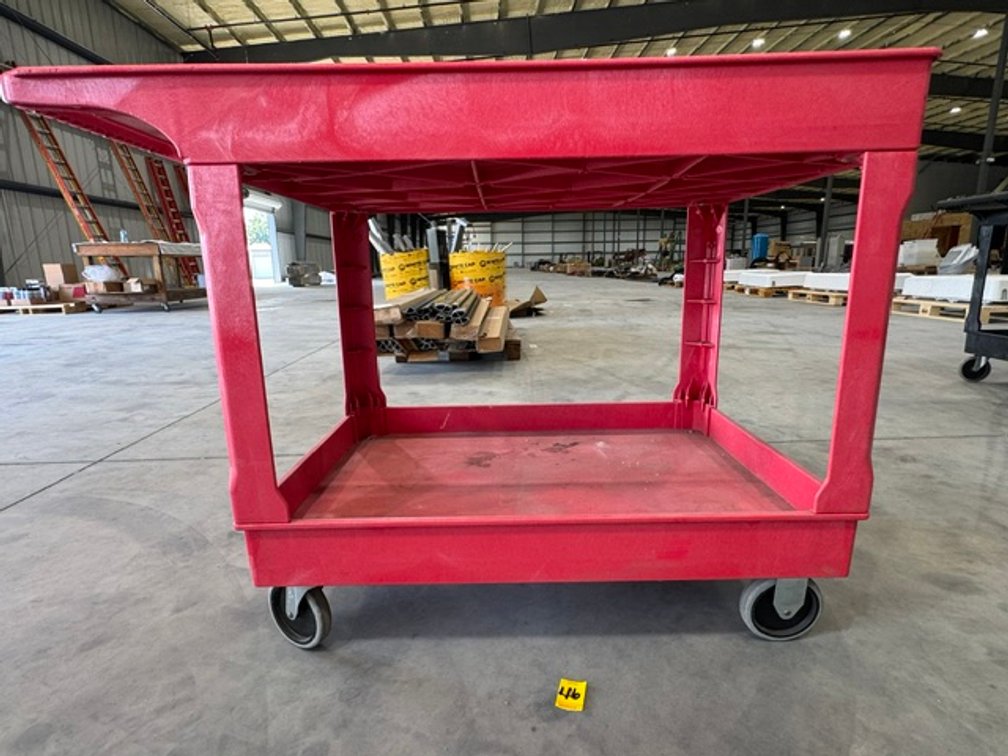 Red, Uline Utility Cart, 25"W x 45"D x 33"H
