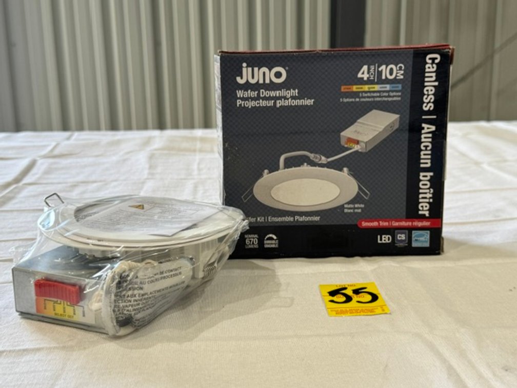 Juno Wafer Downlight Projecteur Platfonnier, 4", Canless