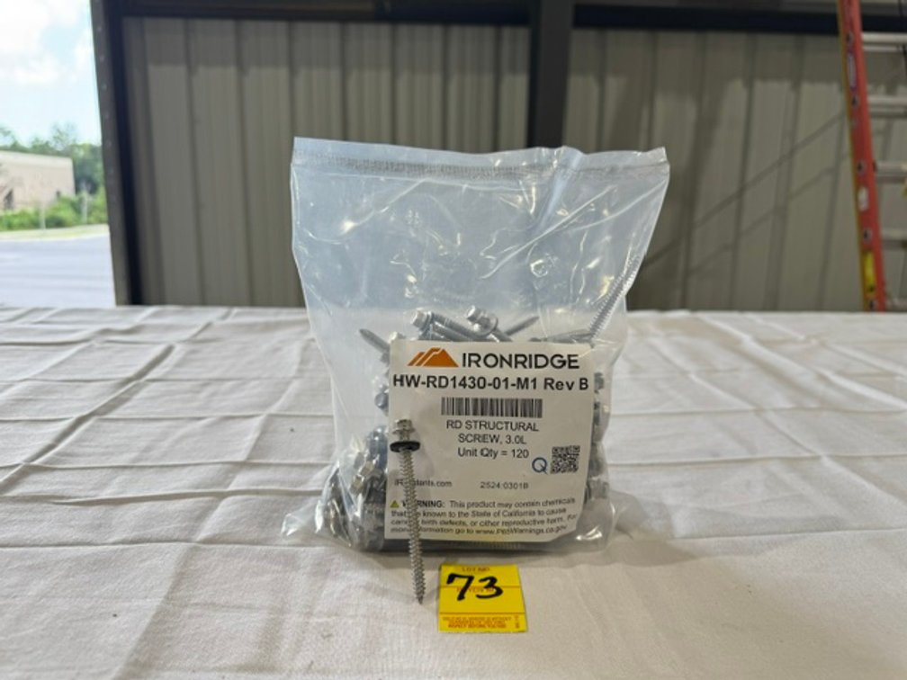 Ironridge RD Structural Screw, Unit Qty = 120