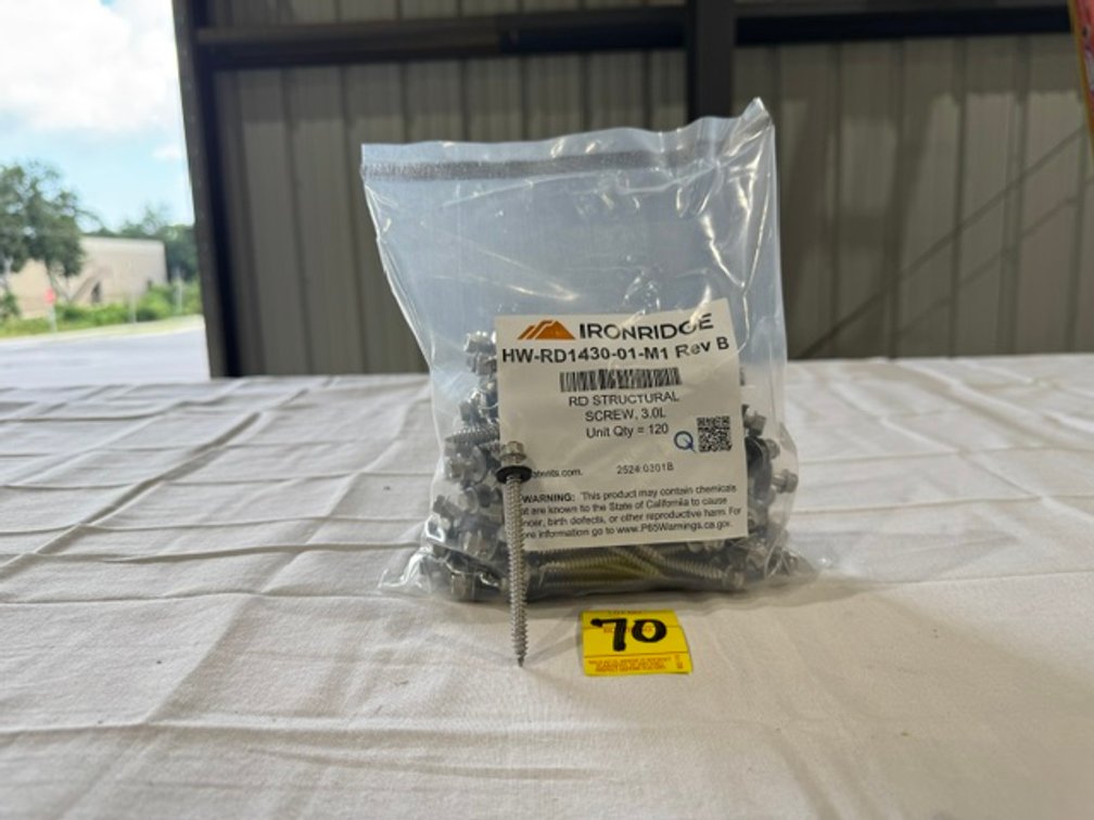 Ironridge RD Structural Screw, Unit Qty = 120