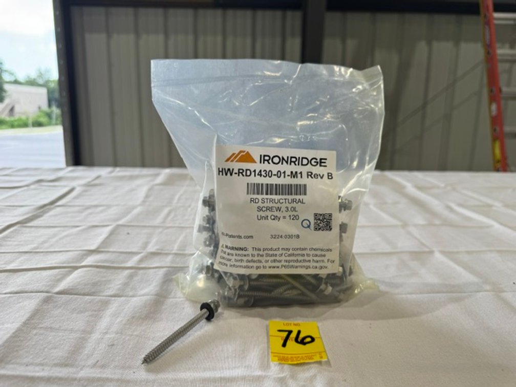Ironridge RD Structural Screw, Unit Qty = 120
