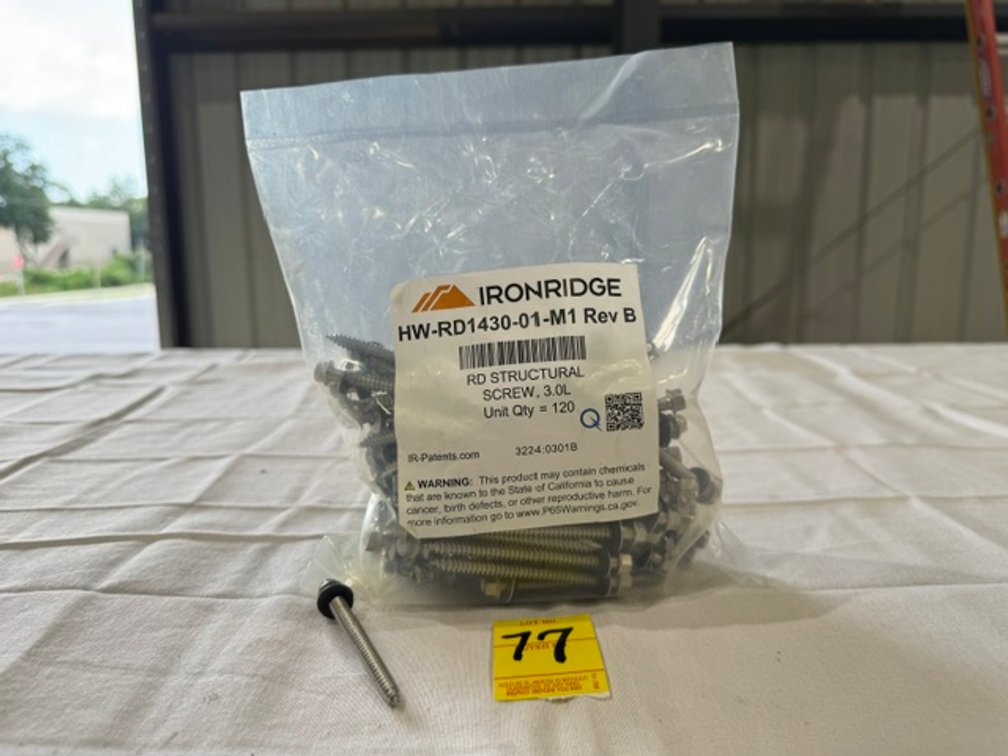 Ironridge RD Structural Screw, Unit Qty = 120