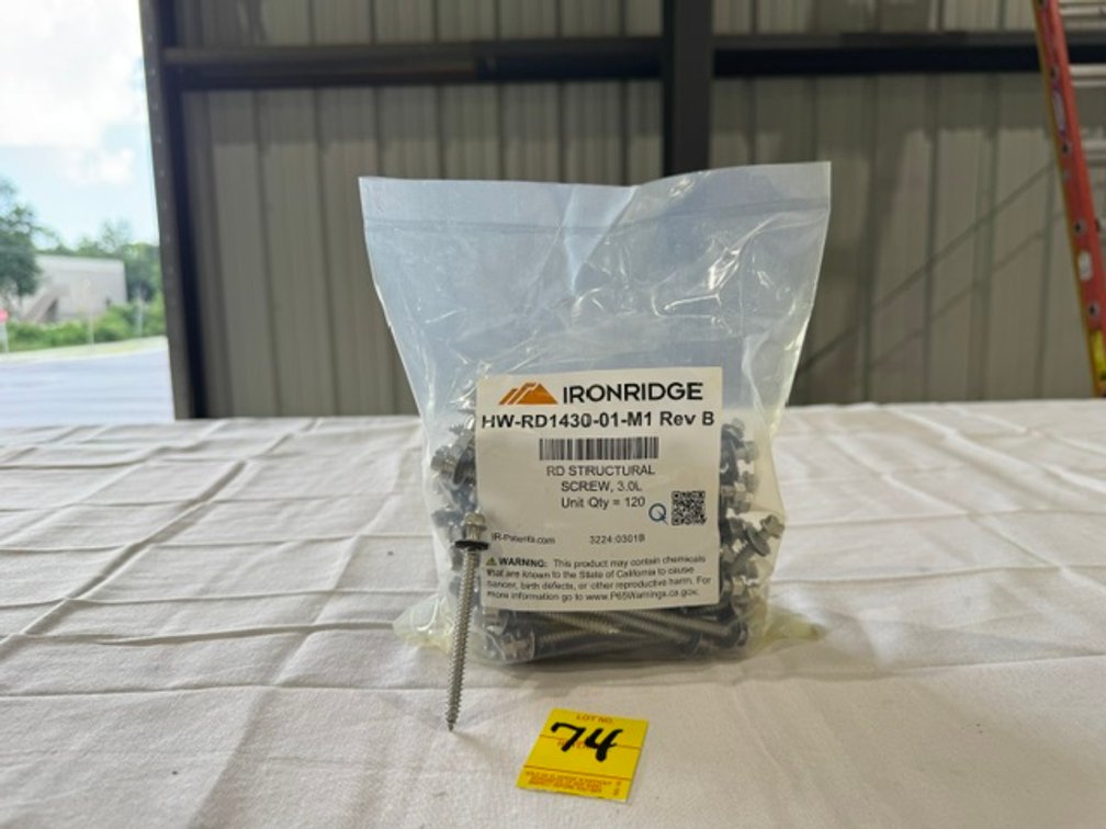 Ironridge RD Structural Screw, Unit Qty = 120