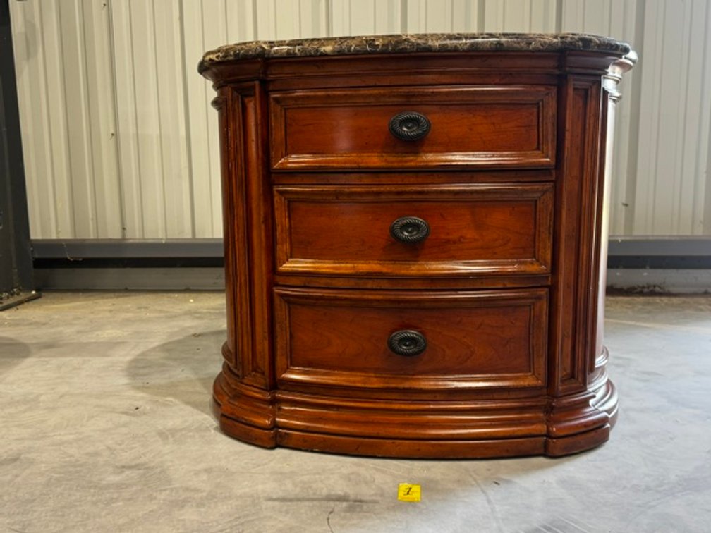 "Seven Seas" Collection Marble Top, 3-Drawer Chest
