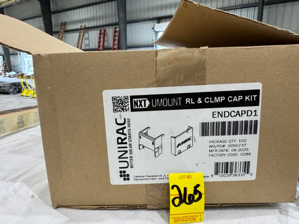 Unirac Umount RL & CLMP CAP Kit, ENDCAPD1, (100)