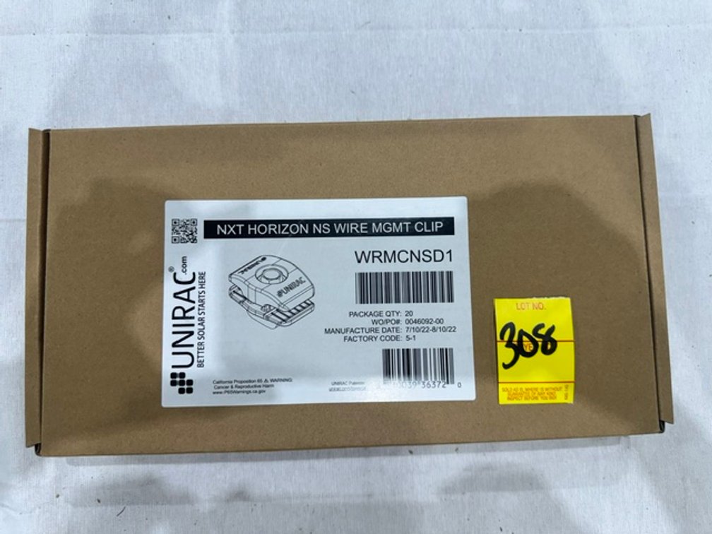 Unirac NXT Horizon NS Wire MGMT Clip, WRMCNSD1, (20)