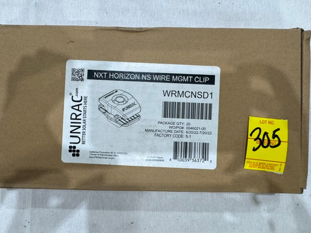 Unirac NXT Horizon NS Wire MGMT Clip, WRMCNSD1, (20)