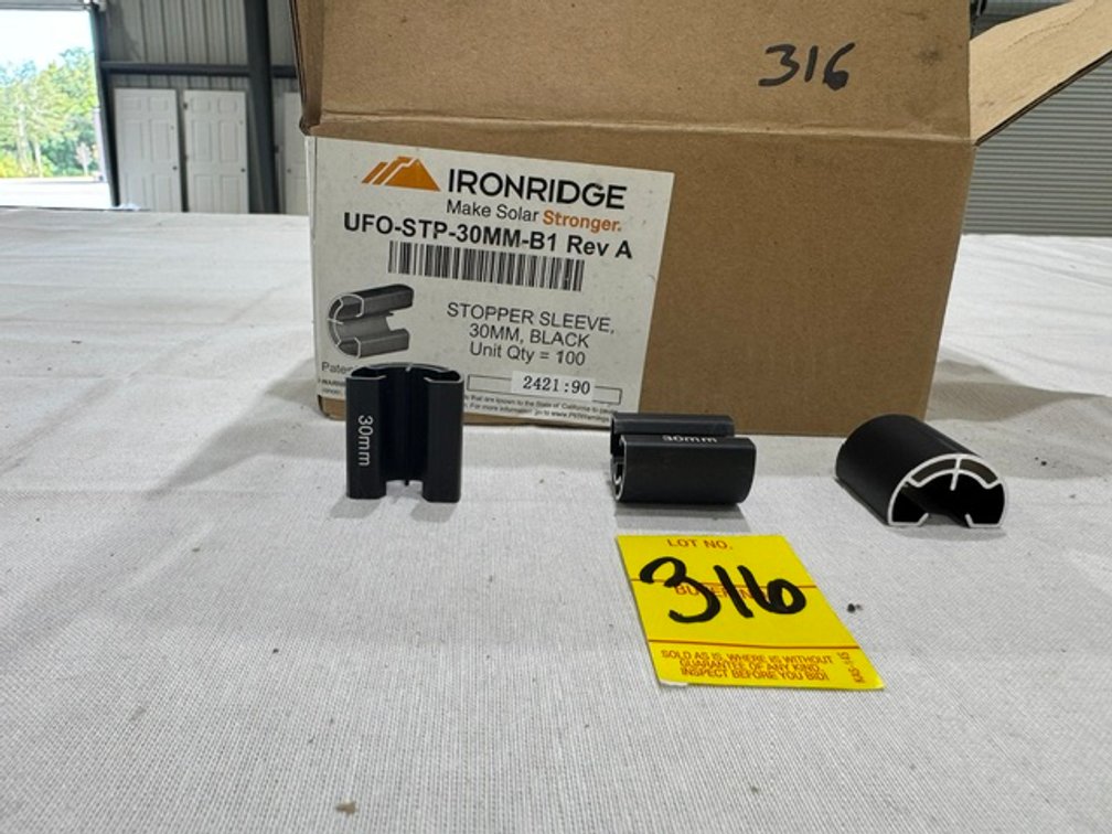 Ironridge UFO-STP-30MM-B1 Rev A, Stopper Sleeve, Black