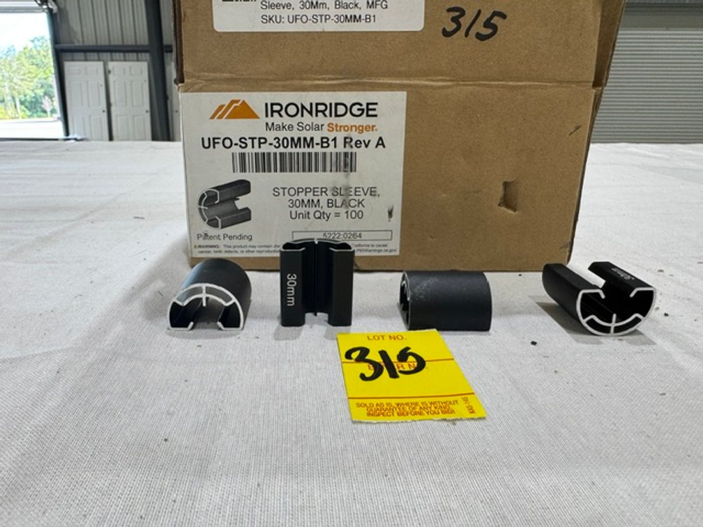 Ironridge UFO-STP-30MM-B1 Rev A, Stopper Sleeve, Black