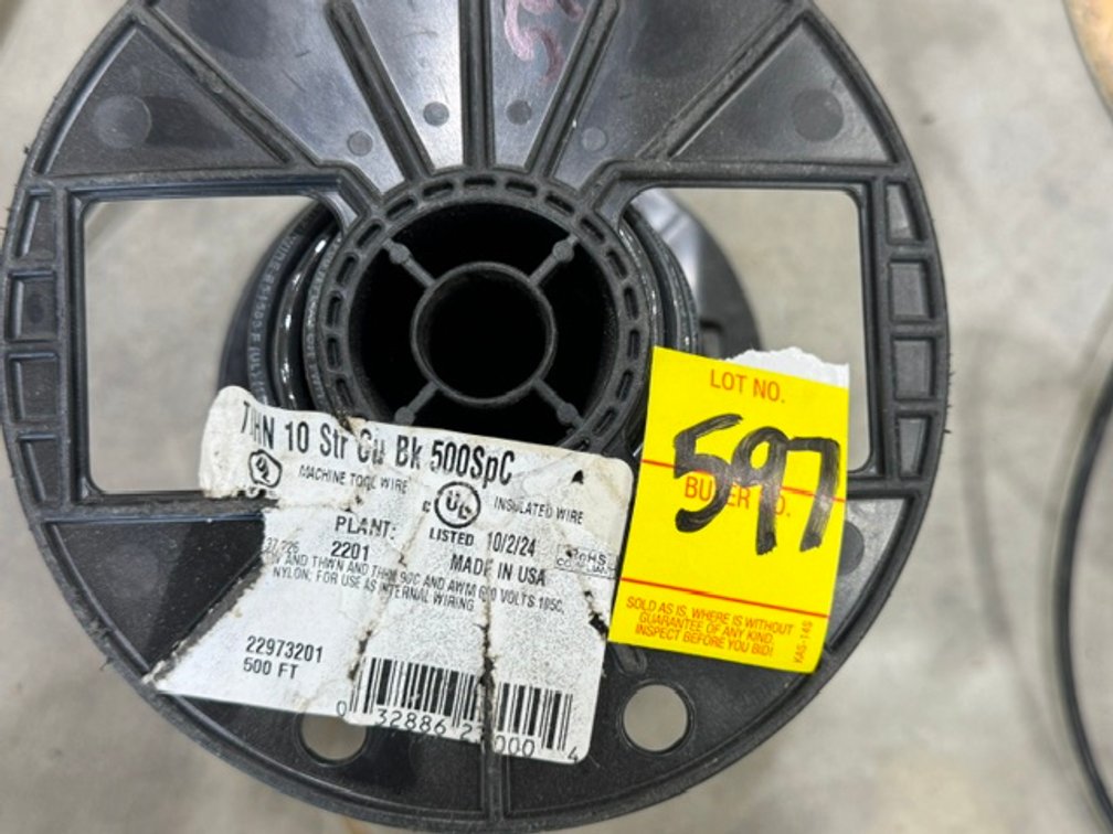 SouthWire E51583 F 10gauge wire. 600V Black Plastic Spool 1/3 left