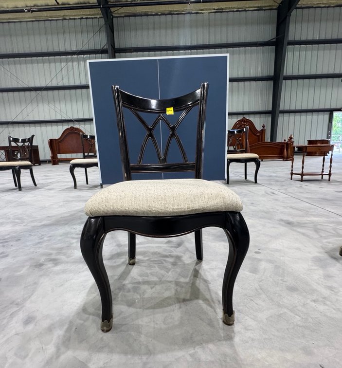 X-Back Dining Side Chair With Upholstered Cream Seat