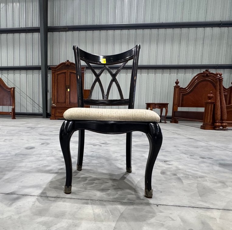 X-Back Dining Side Chair With Upholstered Cream Seat