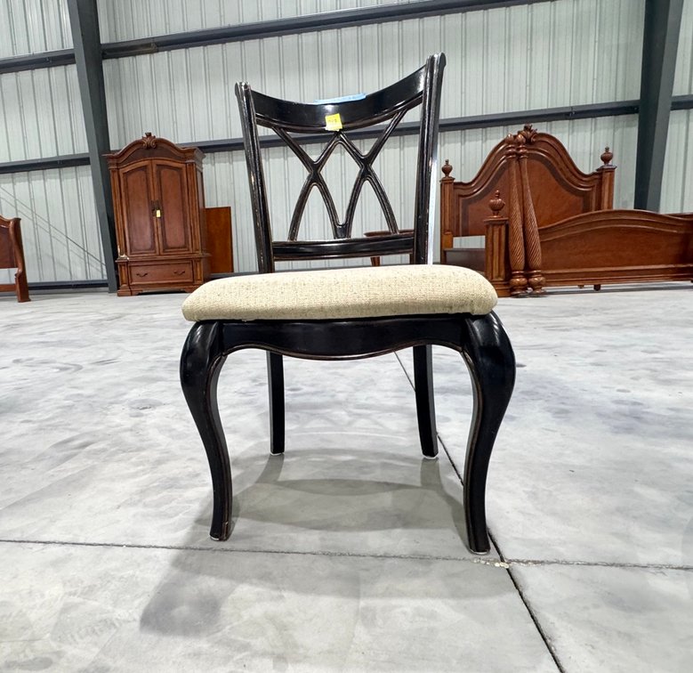 X-Back Dining Side Chair With Upholstered Cream Seat