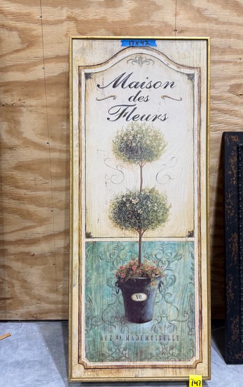 "Maison Des Fleures" "Maison Topiary", 17" x 42"