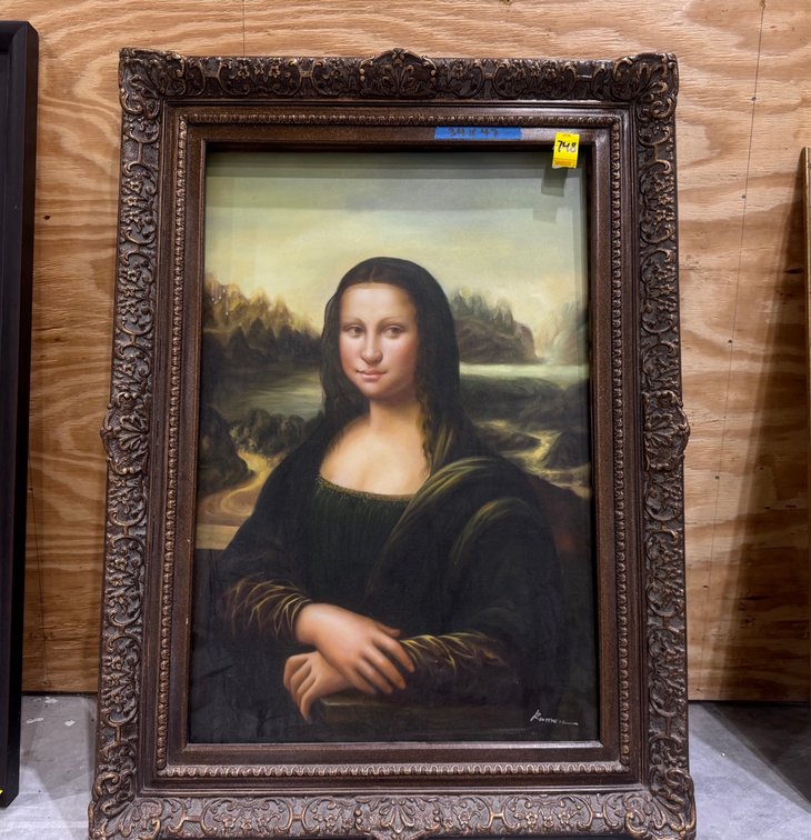 Framed Reproduction Of Leonardo Da Vinci's "Mona Lisa", 34" x 47"