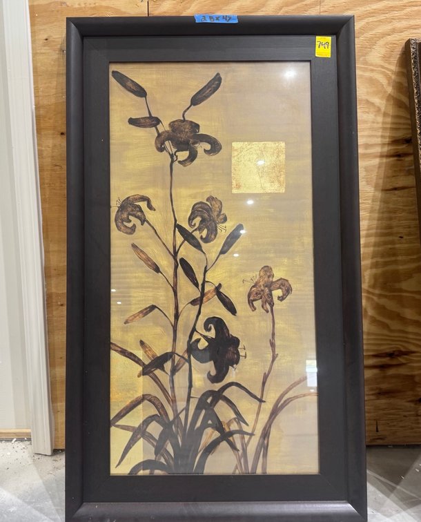 "Lily Silhouette I" Framed Art, 28" x 47"