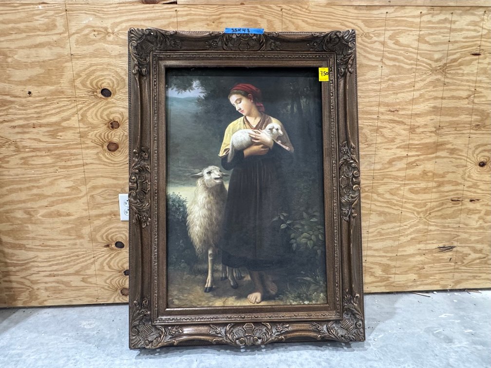 Framed Reproduction Of "The Shepherdess, 35" x 48/**