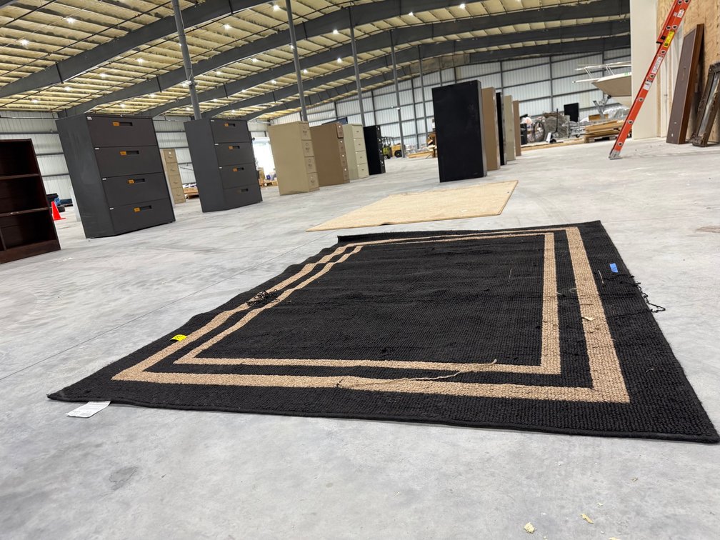 Maples Black With Tan Area Rug, 87" x 61"