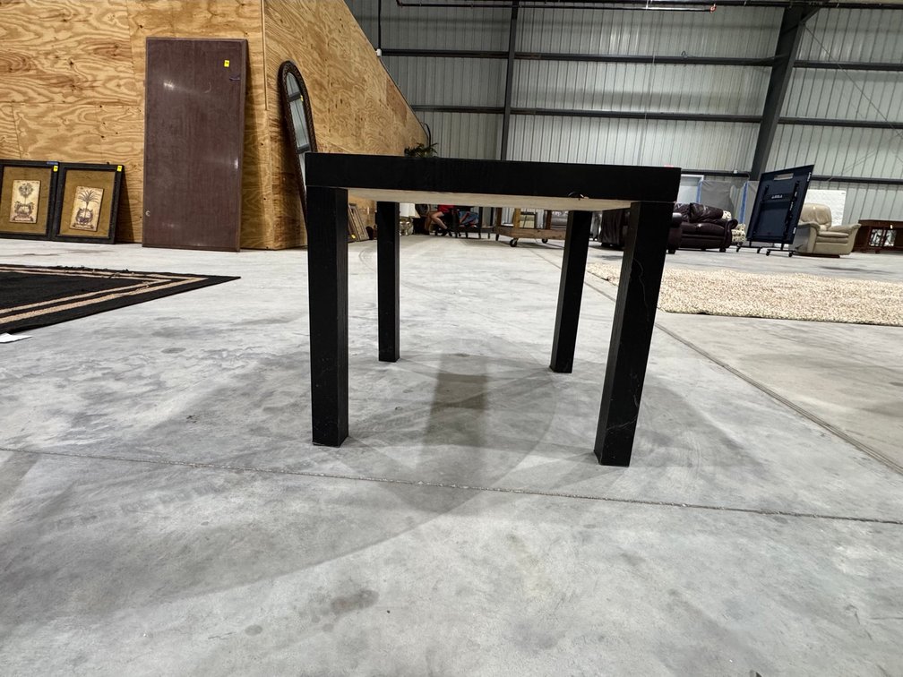 Black With Woodgrain End Table, 21" x 21" x 18"