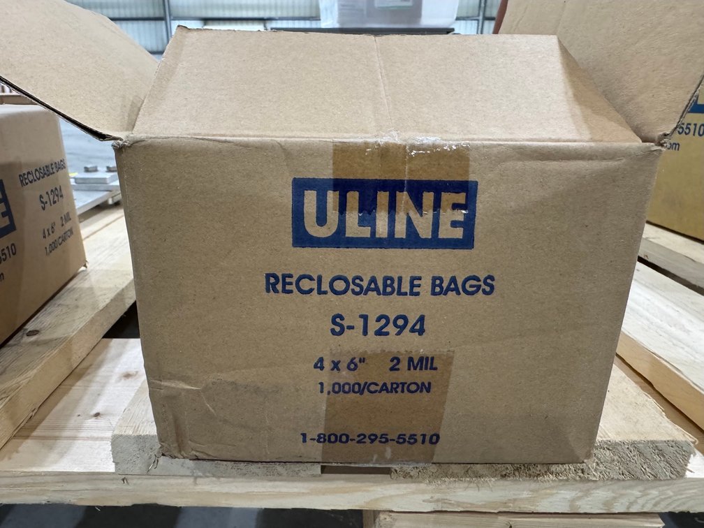 Uline Reclosable Bags, 4" x 6", 2 Mil, 1,000 Per Carton, S-1294