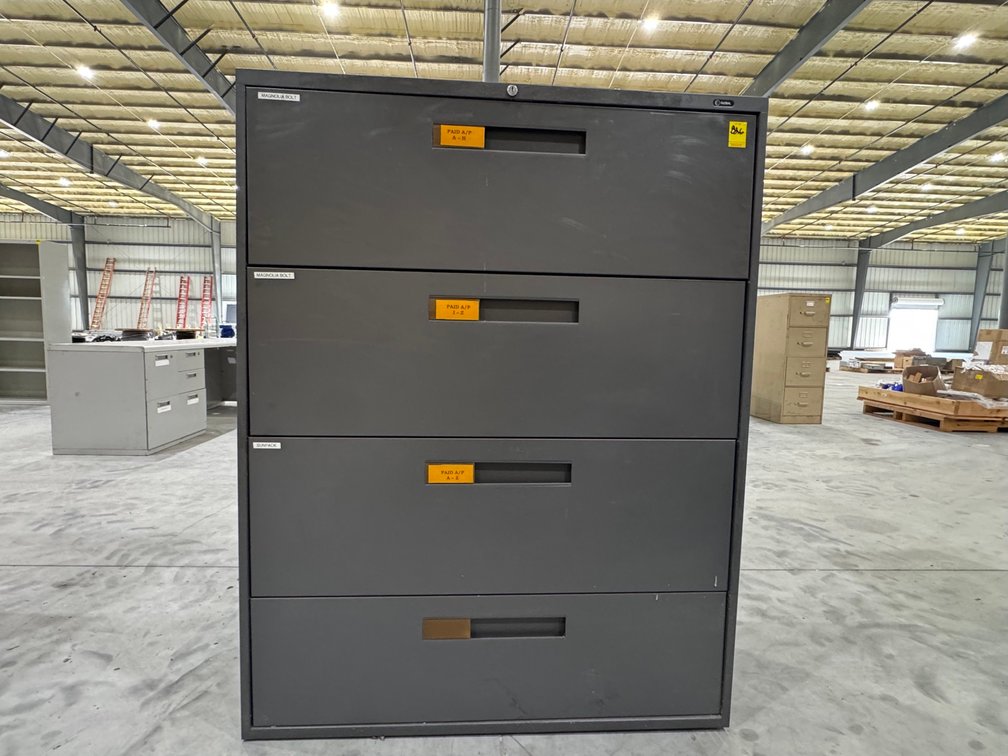 Global 4-Drawer Lateral File Cabinet, Dark Gray