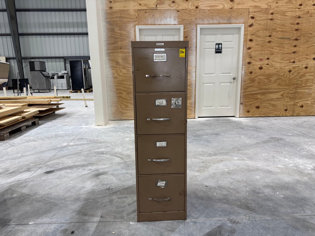Waller Bros. 4-Drawer Metal Vertical Filing Cabinet, Light Brown