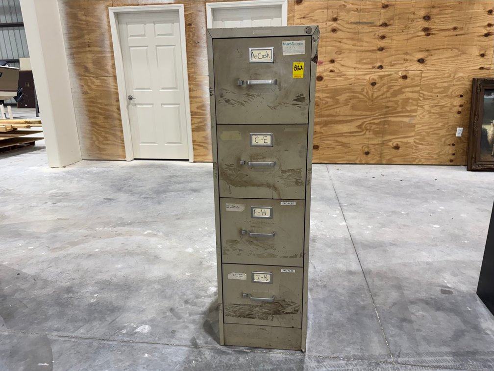 4-Drawer Metal Vertical Filing Cabinet, Light Tan