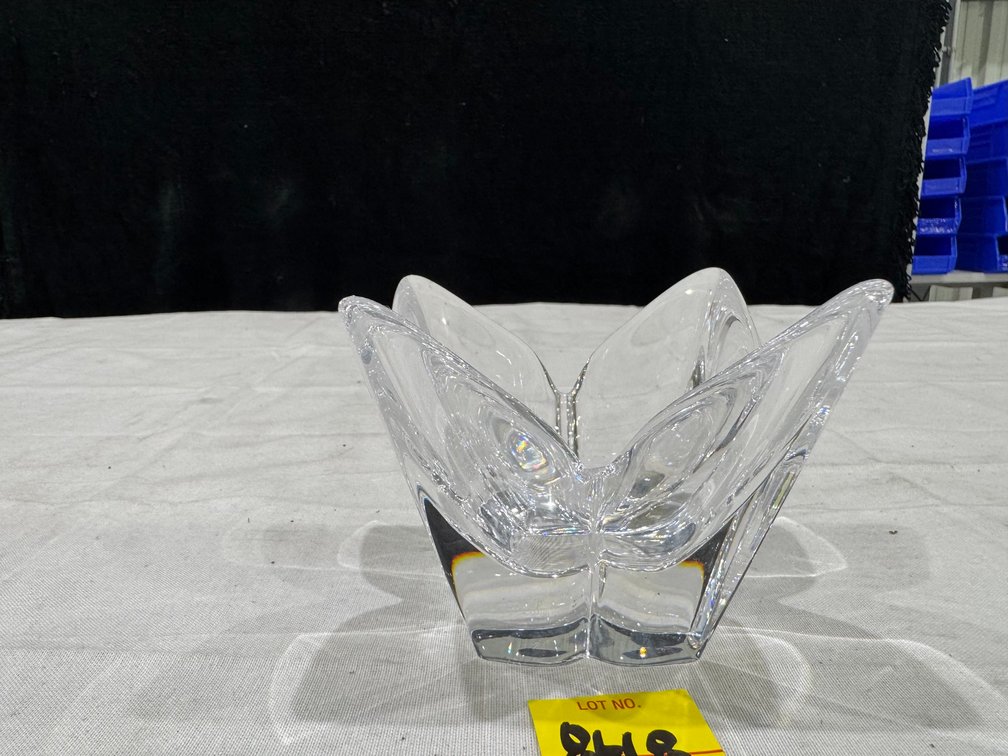 Orrefors Crystal Flower-Shaped Dish, 4" x 4" x 4"