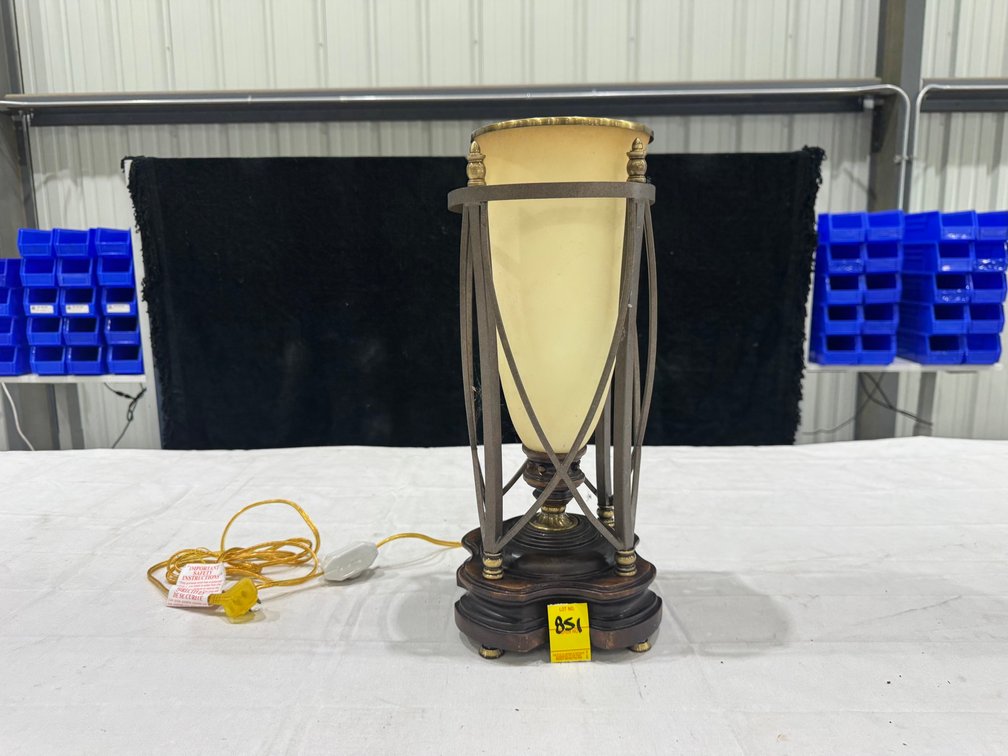 Neoclassical-Style Torchiere Hurricane Table Lamp