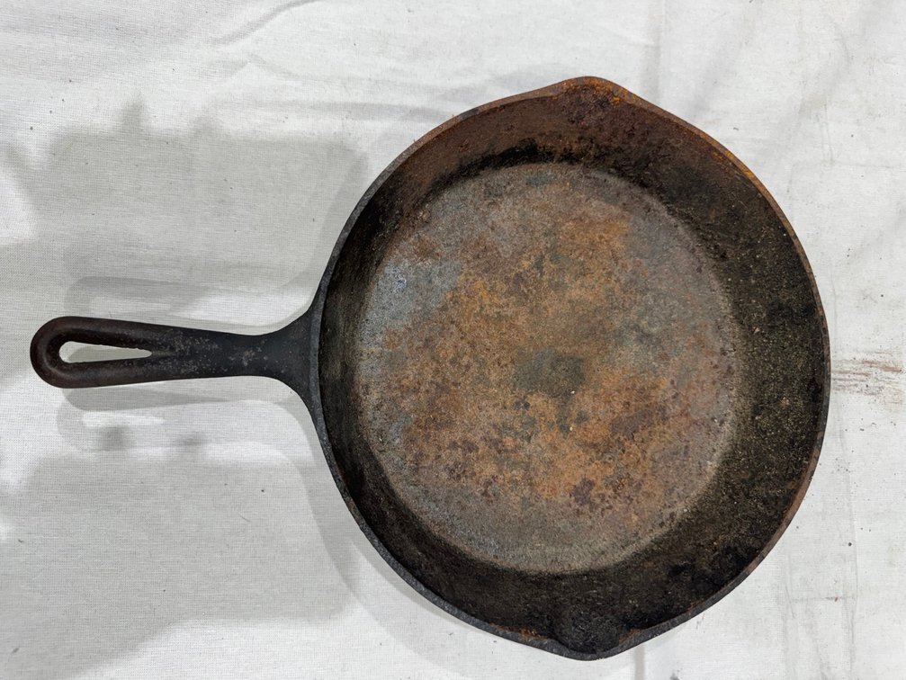 Cast Iron Skillet, 8 Imprinted On Bottom, 10.5" Diameter