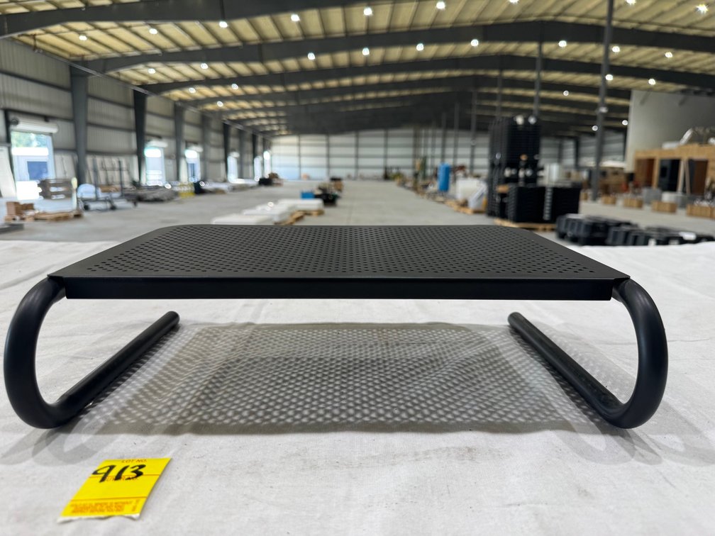Black Metal Computer Monitor Or Laptop Stand, 14.5" x 11" x 4.5"