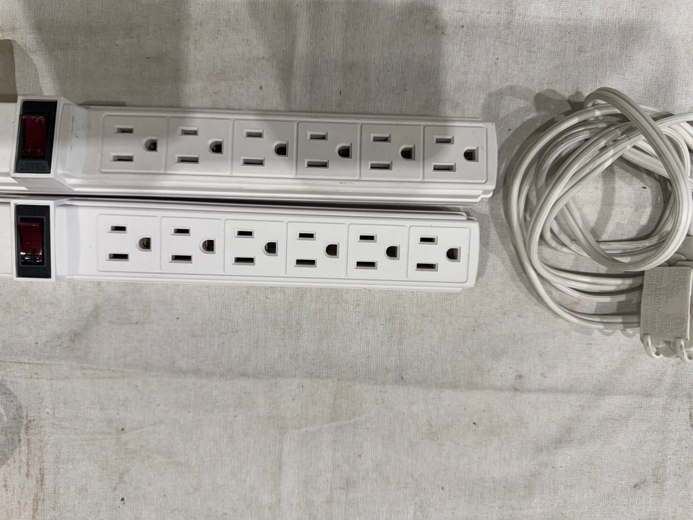 Electrical Cords: (2) 6-Outlet Surge Protectors , (1) 3-Outlet Cord