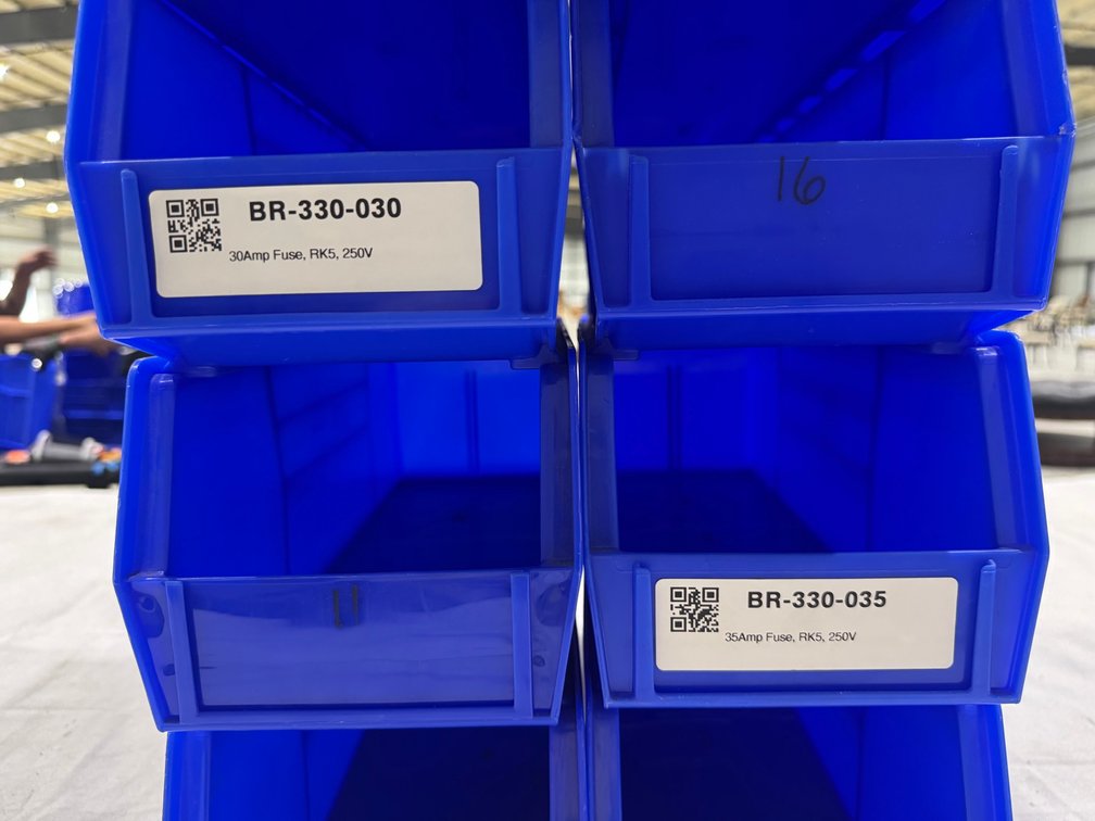 (10) Uline S-12418 Plastic Stackable Bins, 15" x 5.5" x 5", Blue
