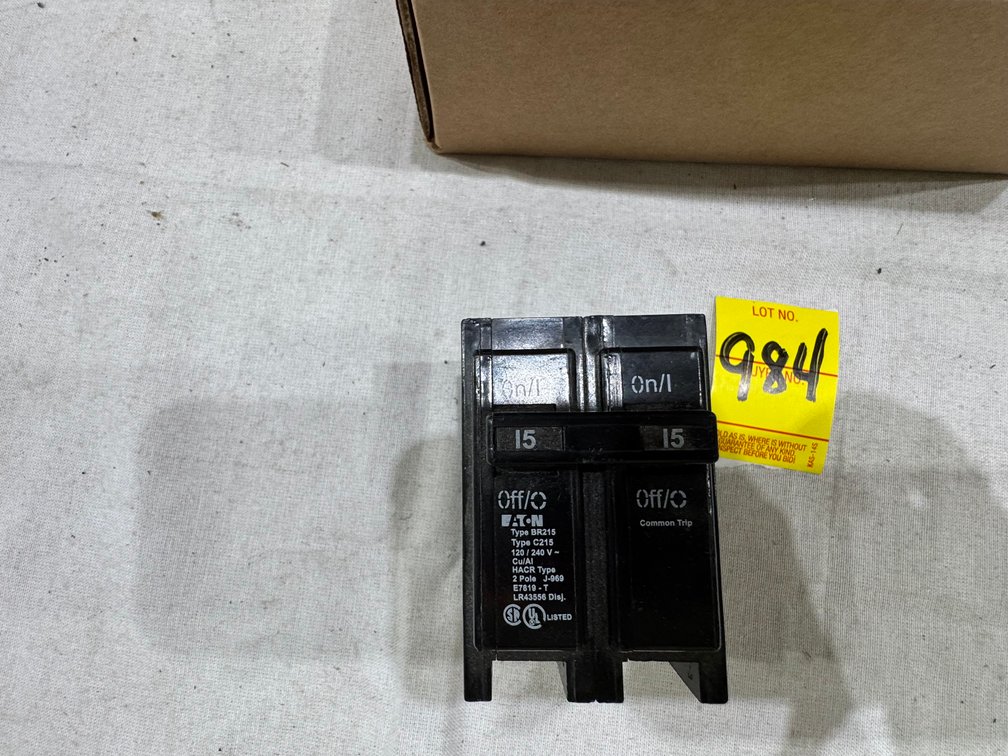 Eaton BR215, 15-Amp, 2-Pole Plug-On Circuit Breaker