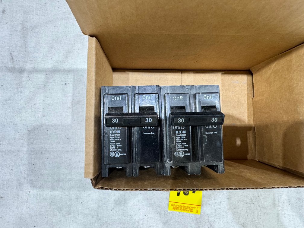 (2) Eaton BR230, 30-Amp, 2-Pole Plug-On Circuit Breaker