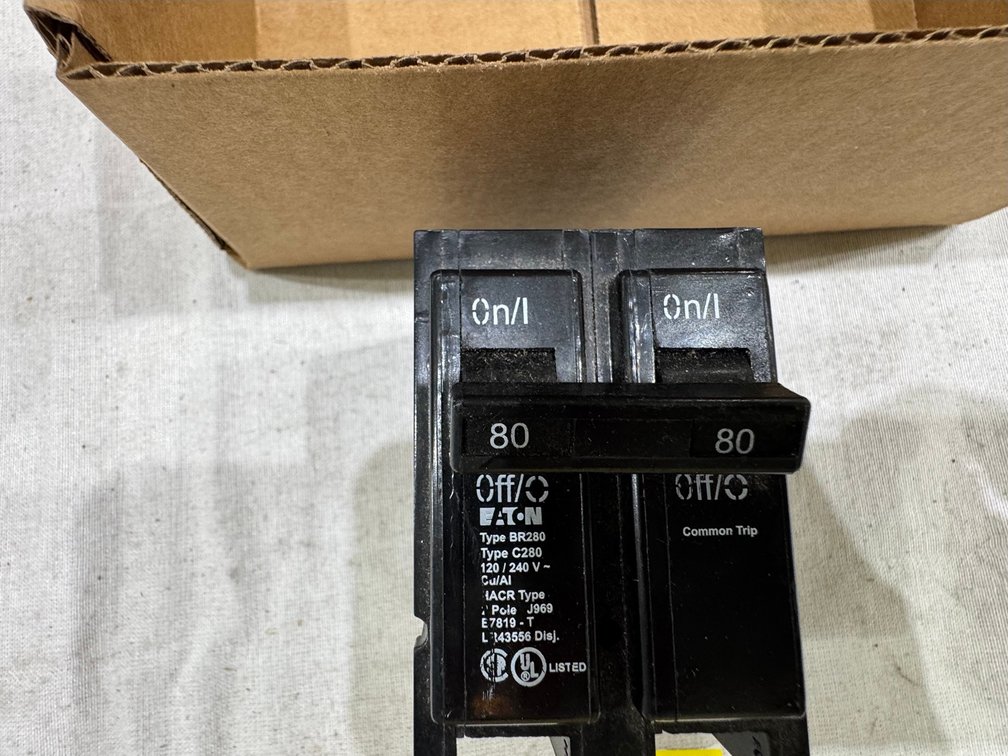 Eaton BR280, 80-Amp, 2-Pole Plug-On Circuit Breaker