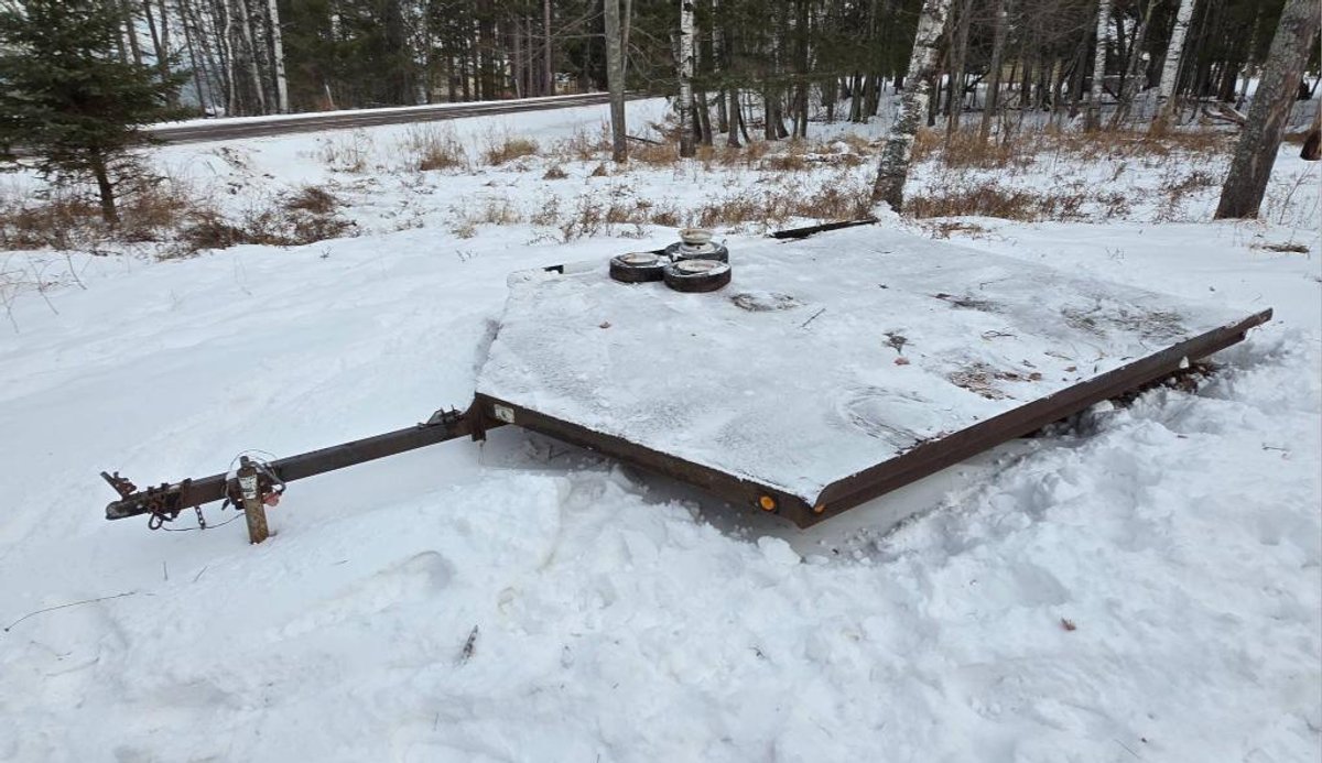 12ft Trailer with Solid Wood Deck and 2-Inch Ball Receiver