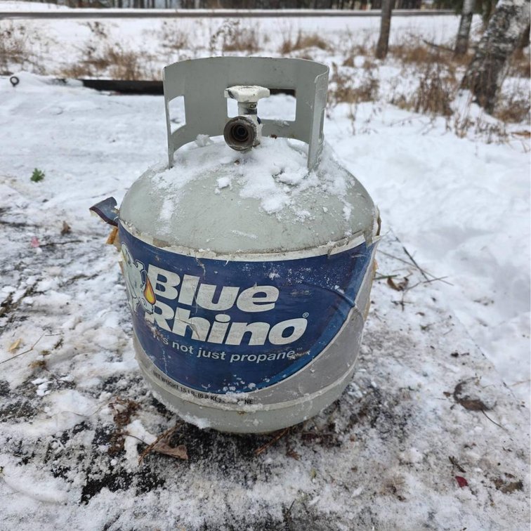 20lb Blue Rhino Propane Tank, ~1/2 Full