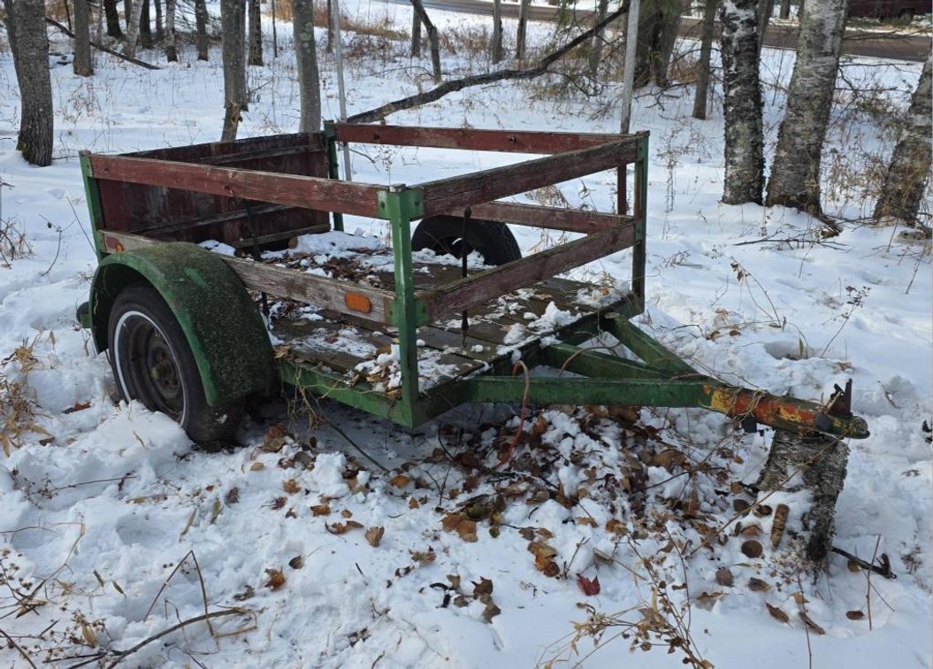 Utility Trailer with Steel Frame and Wooden Panels