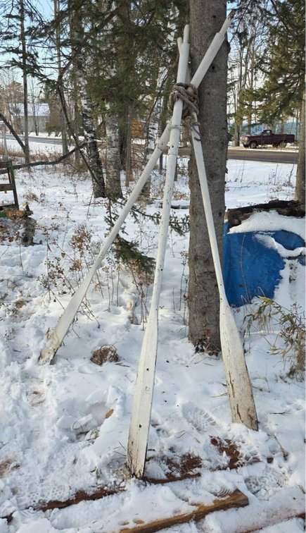 Decorative Wooden Oars Tripod Yard Decoration