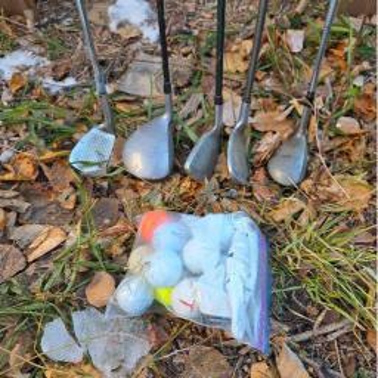 5 Golf Clubs and Assorted Golf Balls Lot