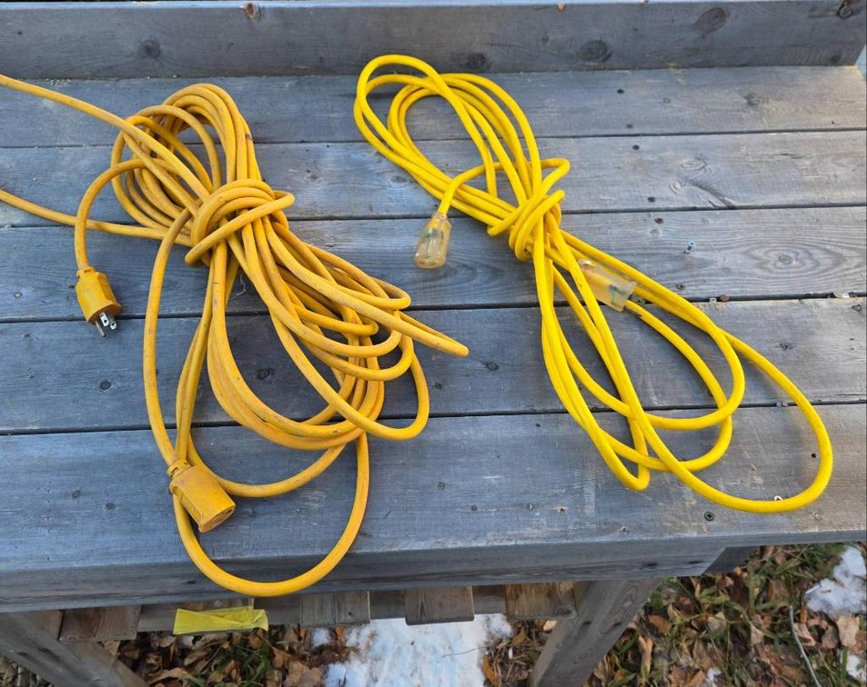 Two Heavy Duty 50 ft Outdoor Extension Cords