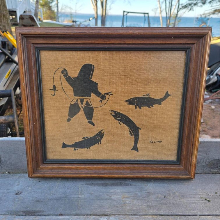 “Fisherman and 3 Fish” – Kalvik, Eskimo Art