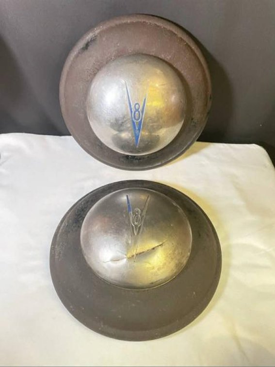 (2) Vintage Ford V8 13″ Hubcaps