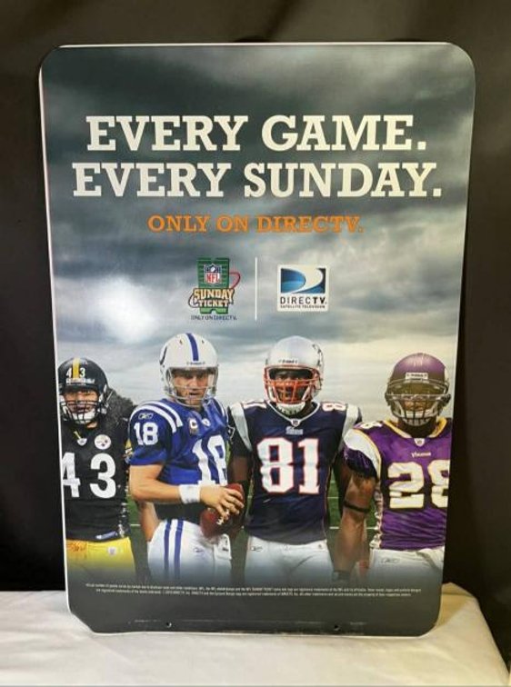 2010 Tin NFL Sunday Ticket Advertising Sign