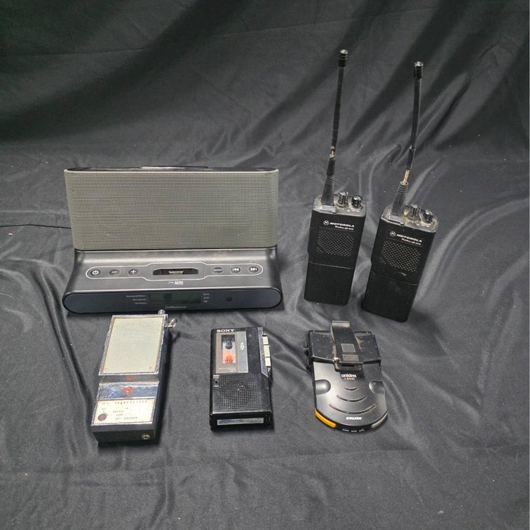 Electronics Lot Including Motorola Walkie Talkies, Sony Recorder, CB Radio
