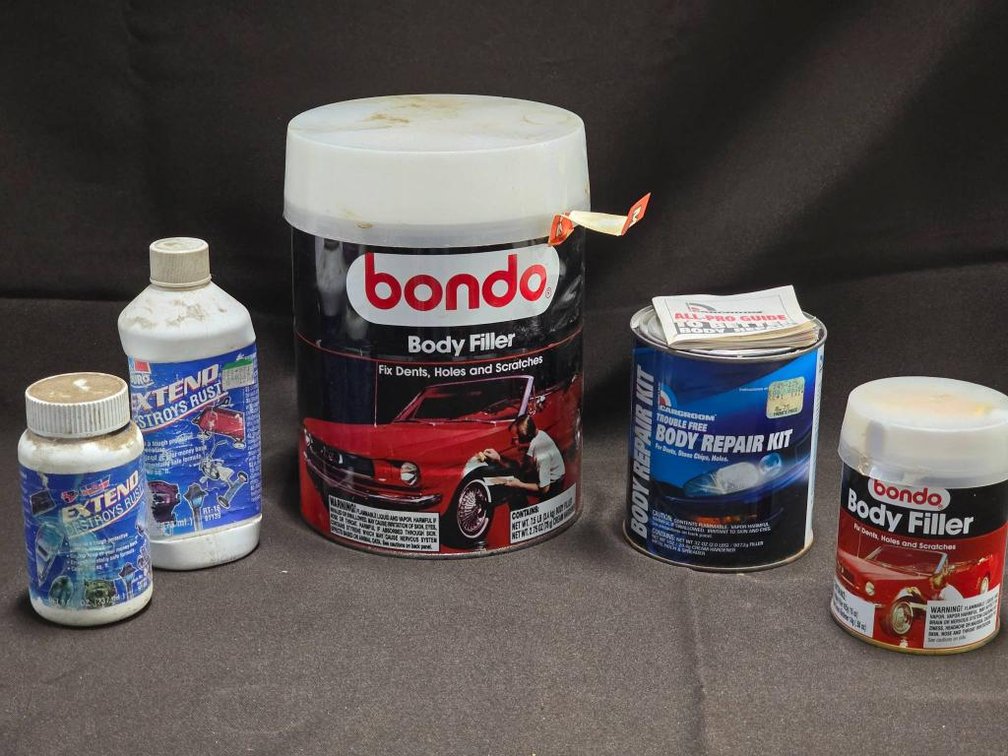 Automotive Repair Products inc. Bondo and Extend Rust Destroyer