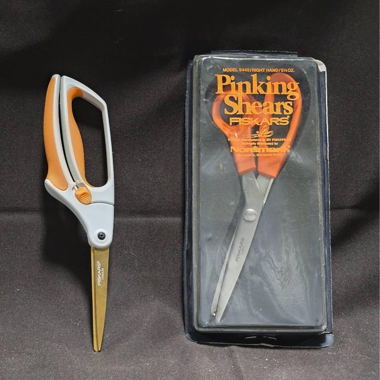 Fiskars Pinking Shears and Fiskars Shears with Ergonomic Handle 