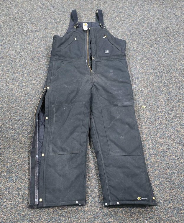 Carhartt R33 BLACK Overalls, Size 38×30, Extremes Insulated