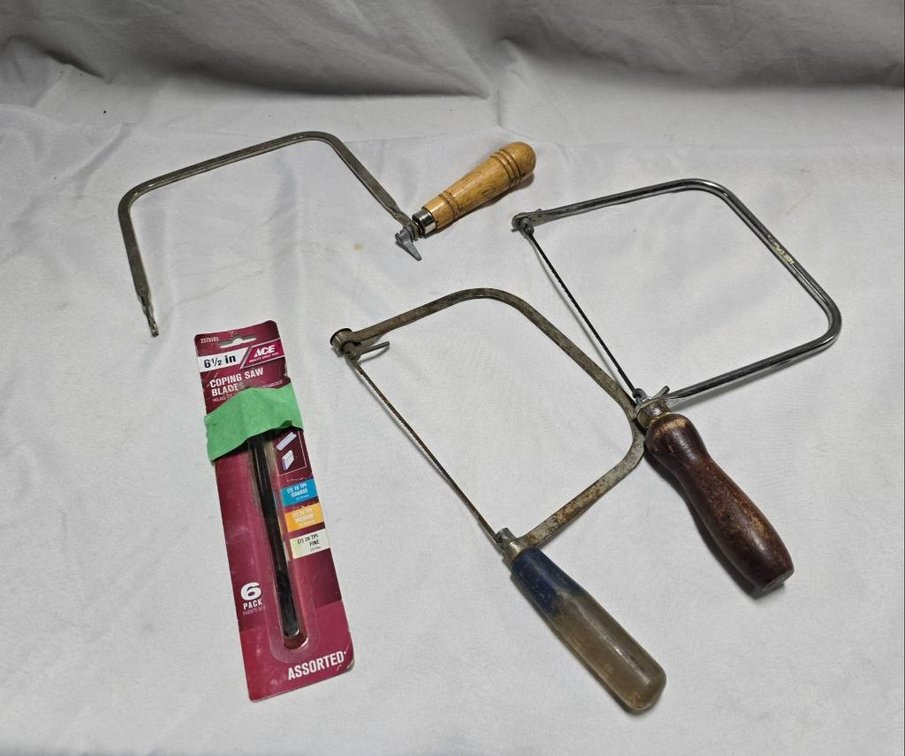 Three Vintage Coping Saws with 6.5-Inch Replacement Blades